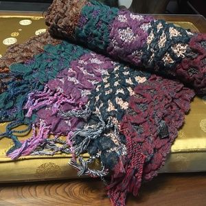 Colorful textured scarf, 72"